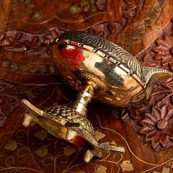 台座付き ディア・オイルランプ - カチュワ 高さ約6.5cm - サブ3