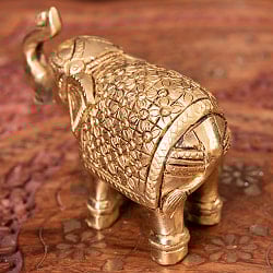 ブラス製 装飾付きエレファント像 10.9cm　幸運の象徴　象 - サブ2