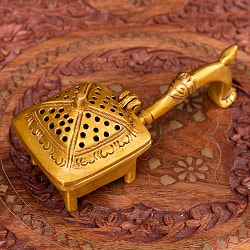 ブラスのハンドル付き　プージャ香炉　樹脂香などに便利 - サブ5