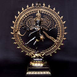 特大ダンシング・シヴァ 圧倒的存在感の高級ブラス製 - 高さ約120cm - サブ2
