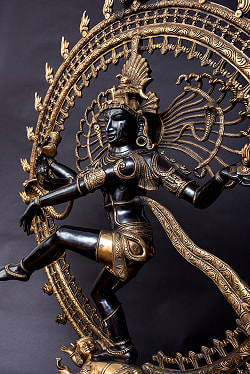 特大ダンシング・シヴァ 圧倒的存在感の高級ブラス製 - 高さ約120cm - サブ3