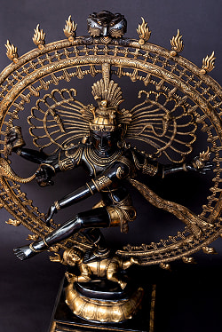 特大ダンシング・シヴァ　圧倒的存在感の高級ブラス製 - 高さ約120cm - サブ5