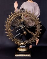 特大ダンシング・シヴァ 圧倒的存在感の高級ブラス製 - 高さ約120cm