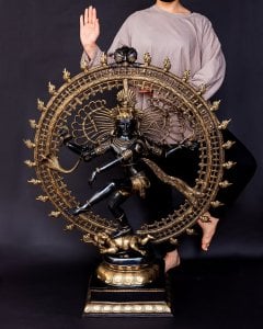 特大ダンシング・シヴァ　圧倒的存在感の高級ブラス製 - 高さ約120cm