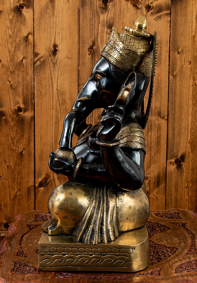 真鍮黒塗仕上げ ガネーシャ神像 ブラス製 52cm の通販[送料無料