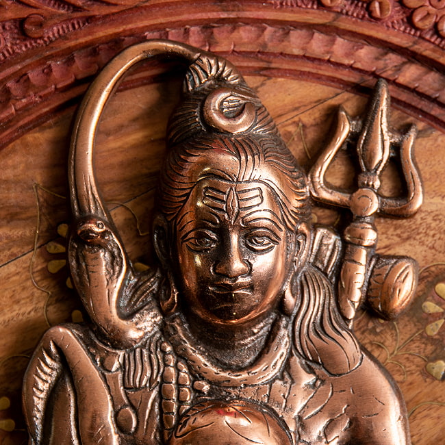 〔壁掛けタイプ〕インドの神様ウォールハンギング シヴァ 24cm 2 - 拡大写真です