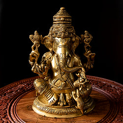 ブラス製 座りガネーシャ像[23cm] - サブ2