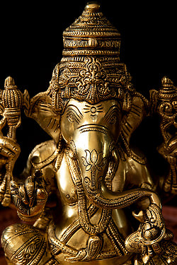 ブラス製 座りガネーシャ像[23cm] - サブ3