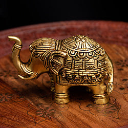 ブラス製 装飾付きエレファント像 - 7cm - サブ3