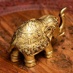 ブラス製 装飾付きエレファント像 - 7cm - サブ5
