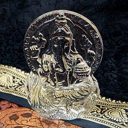 インドの神様 ガラス製ペーパーウェイト〔9cm×7cm〕 - ガネーシャの商品写真
