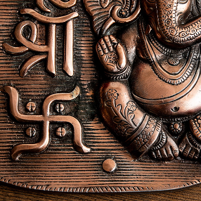 〔壁掛けタイプ〕チェイン・ガネーシャ 29cm インドの神様ウォールハンギング 5 - 細部を見てみました。
