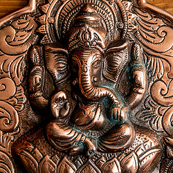 〔壁掛けタイプ〕リーフ・ガネーシャ 38cm インドの神様ウォールハンギング - サブ2