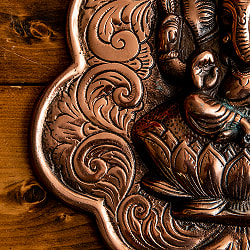 〔壁掛けタイプ〕リーフ・ガネーシャ 38cm インドの神様ウォールハンギング - サブ4