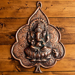 〔壁掛けタイプ〕リーフ・ガネーシャ 38cm インドの神様ウォールハンギングの商品写真