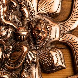 〔壁掛けタイプ〕フラワー・ガネーシャ 41cm インドの神様ウォールハンギング - サブ3