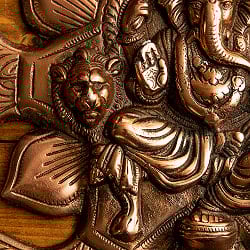 〔壁掛けタイプ〕フラワー・ガネーシャ 41cm インドの神様ウォールハンギング - サブ4