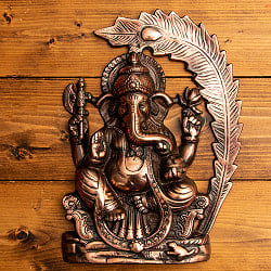 〔壁掛けタイプ〕ピーコック・ガネーシャ 33cm インドの神様ウォールハンギングの商品写真