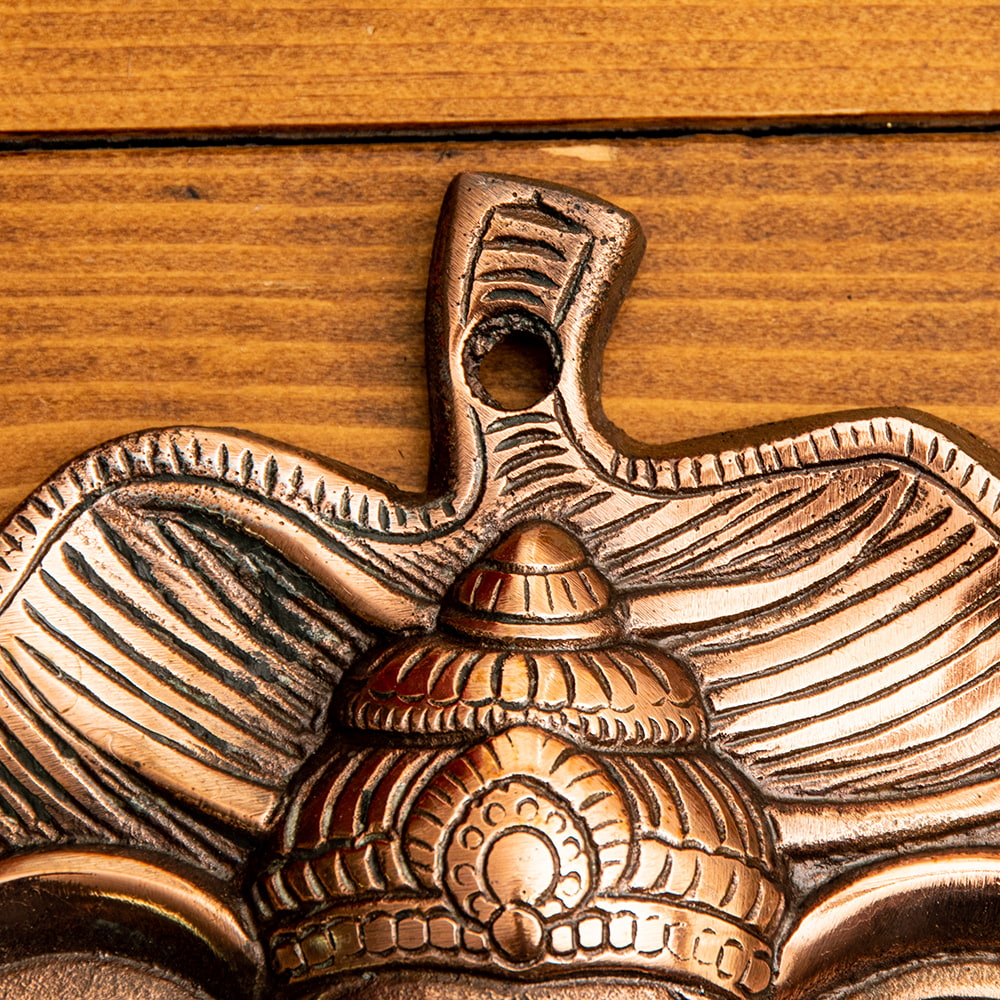 壁掛けタイプ〕リーフ・ガネーシャ 26.5cm インドの神様ウォール