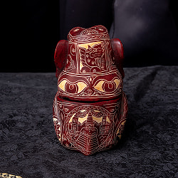 手彫り模様のエレファント小物入れ[約13cm] - サブ4