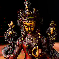 カディラヴァーニー・ターラー（グリーンターラー） 多羅菩薩 - 赤茶[約16cm] - サブ2