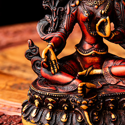 カディラヴァーニー・ターラー（グリーンターラー） 多羅菩薩 - 赤茶[約16cm] - サブ3