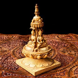 ストゥーパと四面ブッダ像[22.5cm] - サブ2