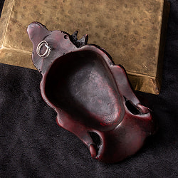 〔壁掛けタイプ〕手彫り模様のインドの神様ウォールハンギング - シヴァ [約16.5cm×8.5cm] - サブ5