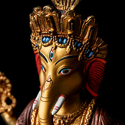 大聖歓喜天（ガネーシャ） 銅造鍍金仕上げ - 23.5cm - サブ4