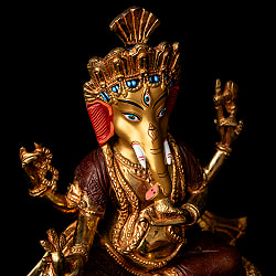 大聖歓喜天（ガネーシャ） 銅造鍍金仕上げ - 23.5cm - サブ5