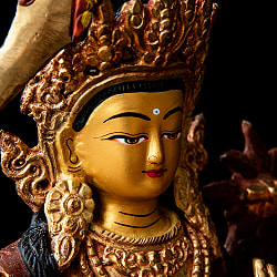 マンジュシュリー - 文殊師利菩薩 銅造鍍金仕上げ - 22cm - サブ5