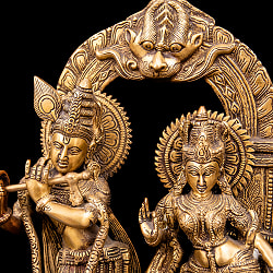 【一点物】ラーダ・クリシュナ像　永遠の愛の象徴　美しいブラス製〔約36cm×約22.5cm 約9.5cm 約7380g〕 - サブ4