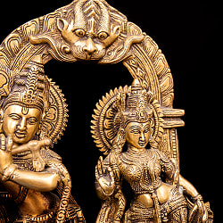 【一点物】ラーダ・クリシュナ像　永遠の愛の象徴　美しいブラス製〔約36cm×約22.5cm 約9.5cm 約7380g〕 - サブ5