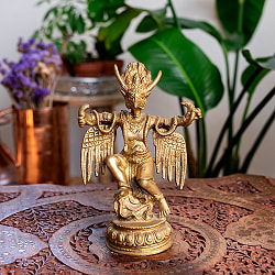 霊鳥ガルーダ像　美しいブラス製〔約20cm×約11.5cm 約7.2cm 約1256g〕 - サブ2