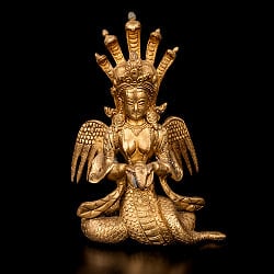蛇の神様　富や繁栄の象徴　ナーガ像　美しいブラス製〔約22cm×約13.5cm 約9cm 約2178g〕の商品写真