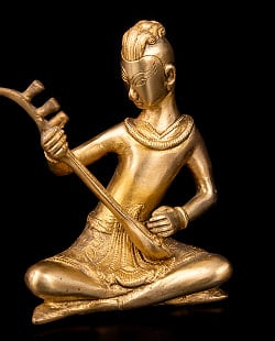 【一点物】ヴィーナ奏者像　美しいブラス製〔約16cm×約11.8cm 約7.5cm 約1346g〕 - サブ4