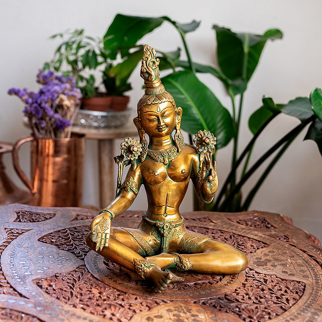 緑多羅菩薩 仏像 骨董