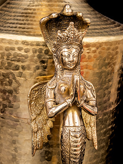 【一点物】ナーガ・カンニャ　ゴージャスなドアノブ　美しいブラス製〔約30cm×約9.2cm 約7.3cm 約1188g〕 - サブ5