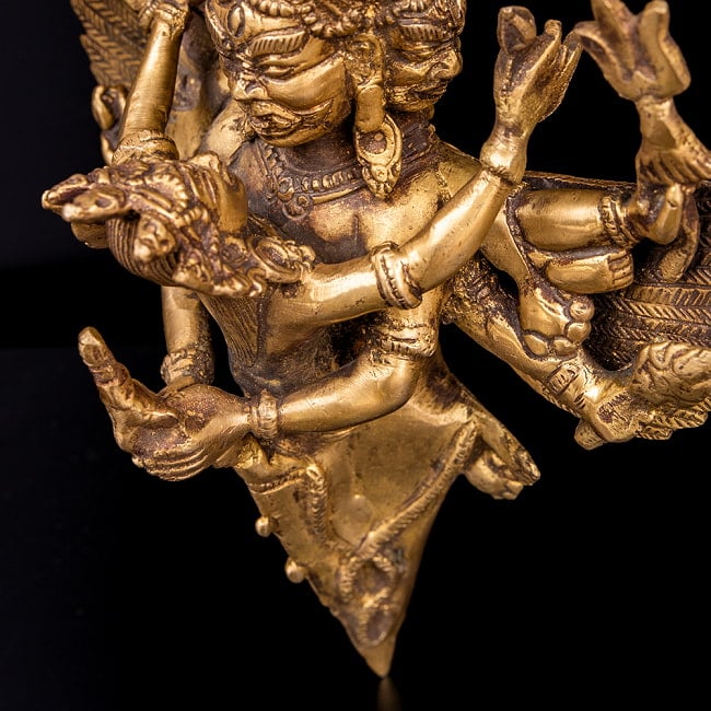 【一点物】チベット仏教法具　ヴァジュラ・キラヤ　プルバ　金剛杭〔約29cm×約24cm 約11cm 約3400g〕 12 - 横からの写真です