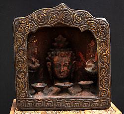 チベット密教の厨子【木製 一点物 高さ:23cm】 - サブ2