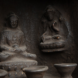 アミターバ - 阿弥陀如来の厨子【木製 一点物 高さ:23cm】 - サブ4