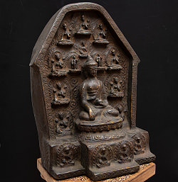 アクショービヤ 阿しゅく如来と16柱の仏像【木製 一点物 高さ:40cm】 - サブ2