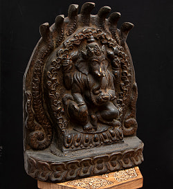 珍しい木彫りのガネーシャ【木製 一点物 高さ:44cm】 - サブ2