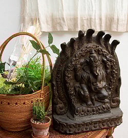 珍しい木彫りのガネーシャ【木製 一点物 高さ:44cm】 - サブ3