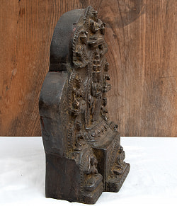 千手千眼観音菩薩（サハスラブジャ）と10尊の仏像【木製 一点物 高さ:31cm 2100g】 - サブ4