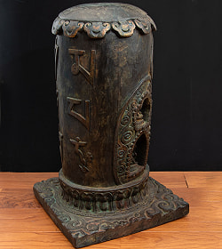 マハーカーラ（大黒天）とアクショービヤ 阿しゅく如来等7柱の仏柱 - 特大サイズ【一点物 55cm 12000g】 - サブ3