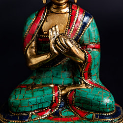 毘盧遮那仏（ヴァイローチャナ） チベタンターコイズ仕上げ 14cm - サブ5