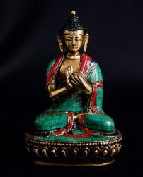 [大感謝祭セール]毘盧遮那仏（ヴァイローチャナ） チベタンターコイズ仕上げ 14cm