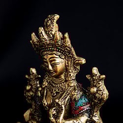 白多羅菩薩（ホワイトターラー） チベタンターコイズ仕上げ 15.5cm - サブ4