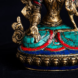 白多羅菩薩（ホワイトターラー） チベタンターコイズ仕上げ 15.5cm - サブ5